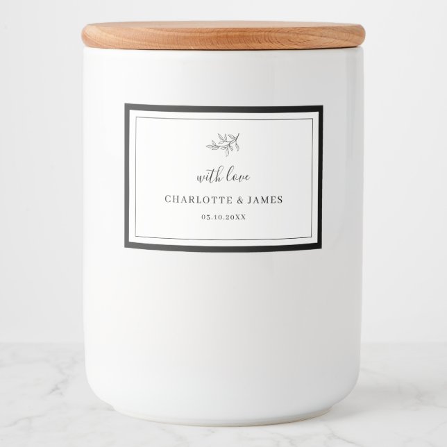Minimalist Border Foliage Leaf Candle Label (Front)