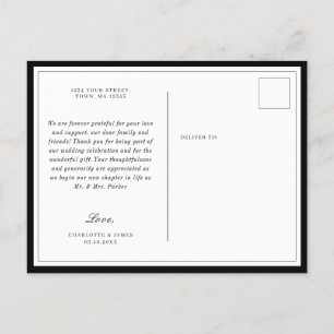 Minimalist Border Foliage Leaf thank you postcard