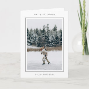 Minimalist Border Photo Modern Christmas Holiday Card