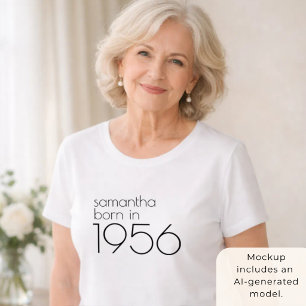 Minimalist Born in 1956 70th Birthday Party T-Shirt