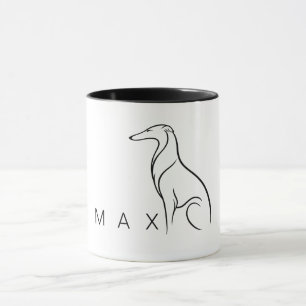 Minimalist Borzoi Art   One-Line Custom  Mug