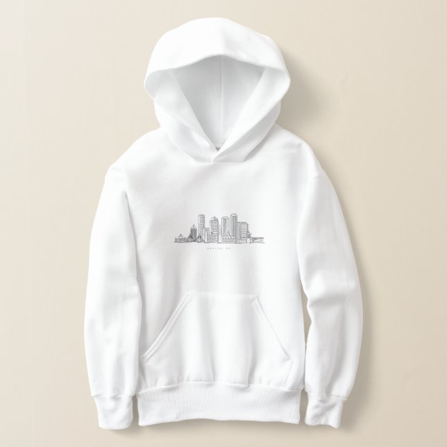 Minimalist Boston City Skyline Illustration (Laydown)