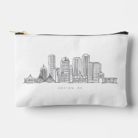 Minimalist Boston City Skyline Illustration