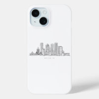 Minimalist Boston City Skyline Illustration