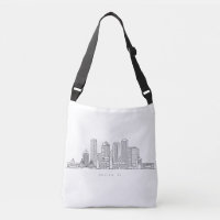 Minimalist Boston City Skyline Illustration