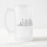 Minimalist Boston City Skyline Illustration