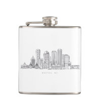 Minimalist Boston City Skyline Illustration
