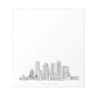 Minimalist Boston City Skyline Illustration
