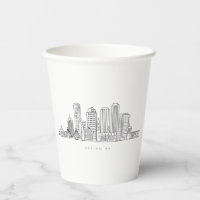Minimalist Boston City Skyline Illustration