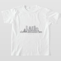 Minimalist Boston City Skyline Illustration