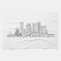 Minimalist Boston City Skyline Illustration