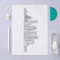 Minimalist Boston City Skyline Illustration