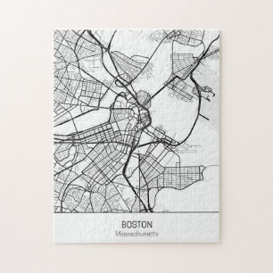 Minimalist Boston Massachusetts Jigsaw Puzzle