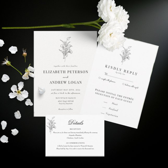 Minimalist Botanic Floral | Flower Chic Wedding Invitation (Creator Uploaded)