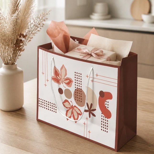 Minimalist Botanical Abstract Large Gift Bag (Creator Uploaded)