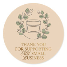 Minimalist Botanical Beauty Salon Thank You Sticke