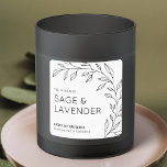 Minimalist Botanical Black & White Candle Label<br><div class="desc">Minimalist candle label template featuring botanical background motif in black and white design with modern fonts. Create professional product packaging for your candles, diffusers, wax melts, soaps or any other type of product. This fully editable square label allows you to customise all text, colours and layout to suit your brand....</div>