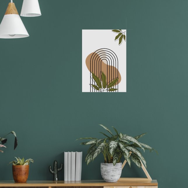 minimalist botanical boho wall art poster (Living Room 1)