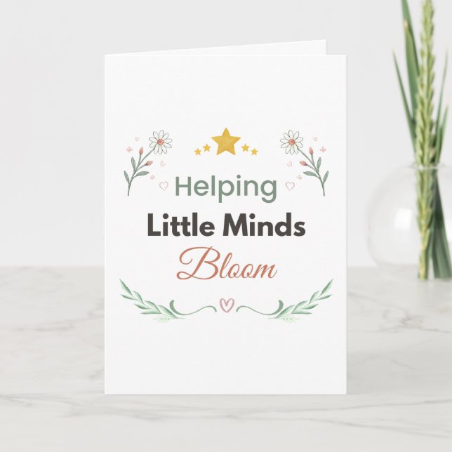 Minimalist Botanical Daisy Floral  Card (Front)