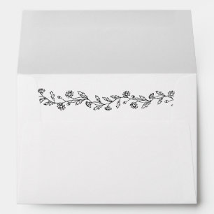 Minimalist Botanical  Daisy Line Art Envelope