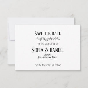 Minimalist Botanical Daisy Line Save The Date Card