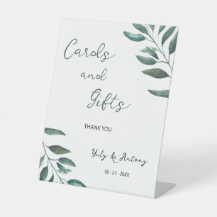 Minimalist Botanical Eucalyptus Cards and Gifts Pedestal Sign