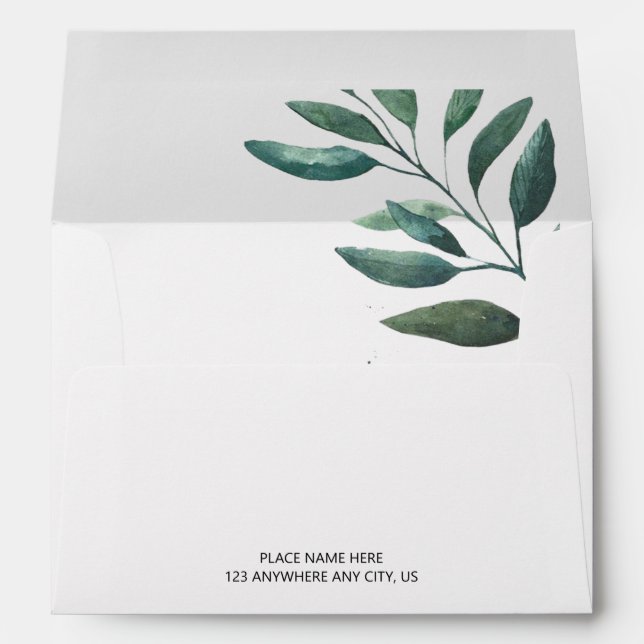 Minimalist Botanical Eucalyptus White Envelope (Back (Bottom))