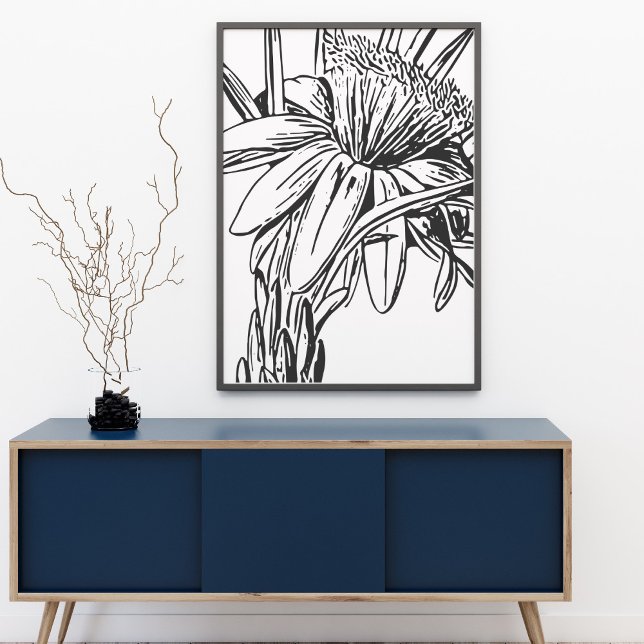 Minimalist Botanical Floral Line Drawing Artwork Poster (Creator Uploaded)