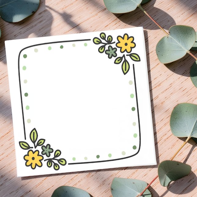 Minimalist Botanical Leaf Border | Cute Hand Drawn Post-it Notes (Creator Uploaded)