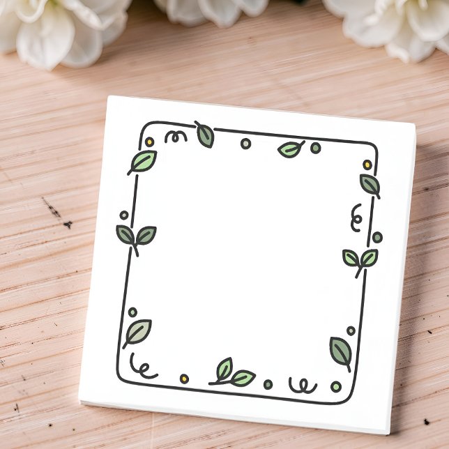 Minimalist Botanical Leaf Border | Cute Hand Drawn Post-it Notes (Creator Uploaded)