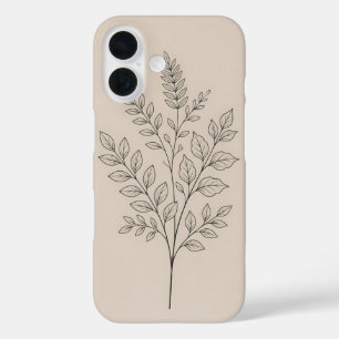 Minimalist Botanical Line Art iPhone 16 Case
