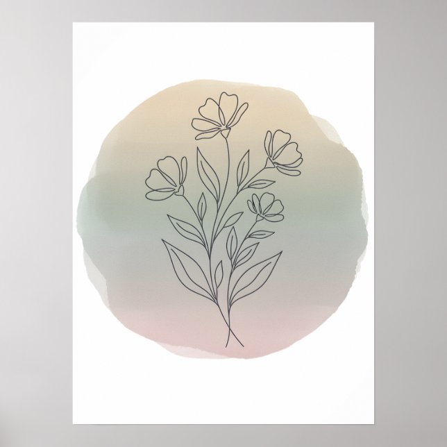 Minimalist Botanical Line Art Poster (Front)