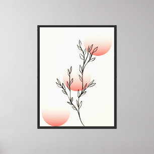 Minimalist Botanical Line Art Print – Black Branch