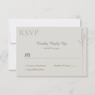 Minimalist Botanical Line Art RSVP Card