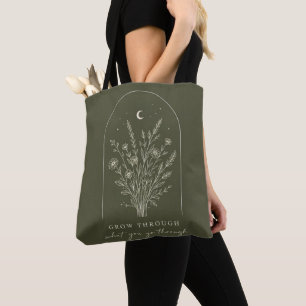 Minimalist Botanical Line Art Tote Bag