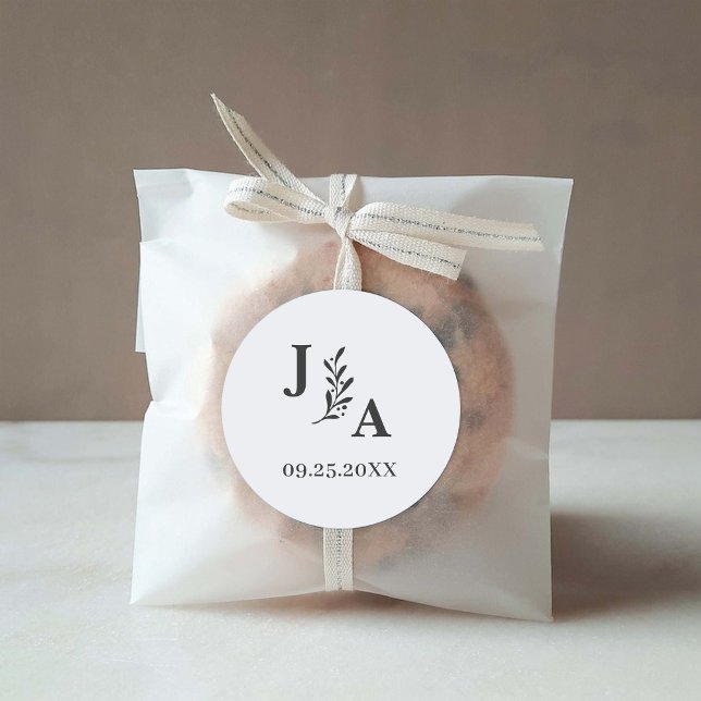 Minimalist Botanical Monogram Wedding Labels (Creator Uploaded)