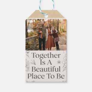 Minimalist Botanical Photo Design Together Quote Gift Tags