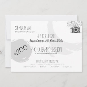 Minimalist Botanical Photography Gift Voucher Card