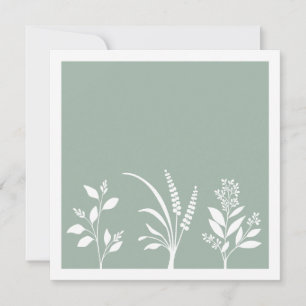 Minimalist Botanical Sage Green Plant Silhouettes Card