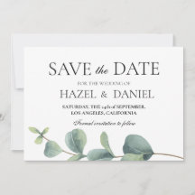 Minimalist Botanical Save The Date Announcement