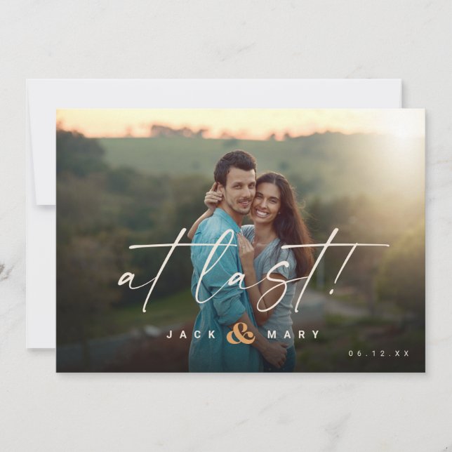 Minimalist Botanical Save the Date with Photo (Front)