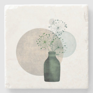 Minimalist Botanical Scandinavian Home Decor Boho Stone Coaster