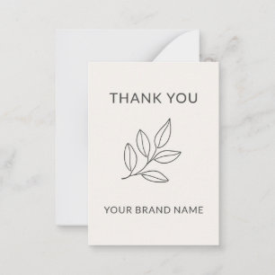 Minimalist Botanical Small Business Handcrafted Card