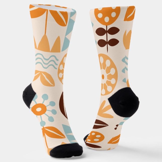 Minimalist botanical socks (Angled)