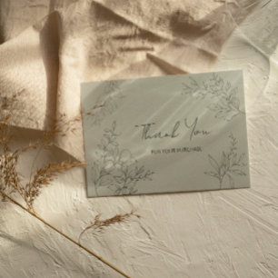 Minimalist Botanical Thank You  Card