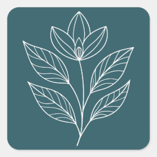 Minimalist Botanical Theme Square Sticker