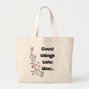 Minimalist Botanical Typography Tote Bag