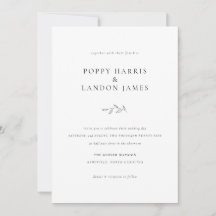 Minimalist Botanical Wedding Invitation