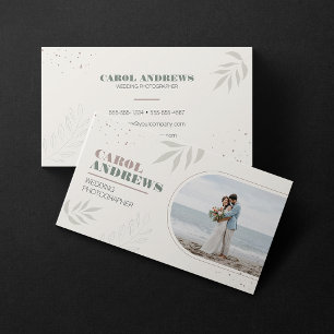 Minimalist Botanical Wedding Photographer Photo Business Card