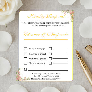 Minimalist Botanical Wedding Response Card